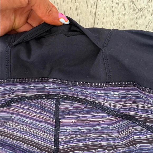 lululemon athletica Purple and Black Striped Leggings - Picture 3 of 4